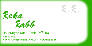 reka rabb business card